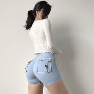 Scrunch Butt Shorts With Back Pockets