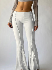 Load image into Gallery viewer, Low Waist Ribbed Flare Pants
