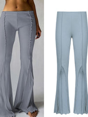Load image into Gallery viewer, Low Waist Ribbed Flare Pants
