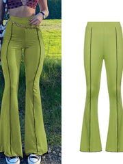 Load image into Gallery viewer, Low Waist Ribbed Flare Pants
