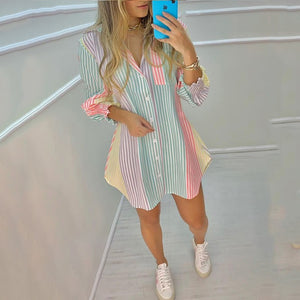 Striped  Off Shoulder Dress