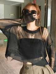 Load image into Gallery viewer, Ripped Mesh Top
