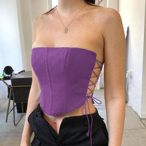 Side Lace-Up Bustier