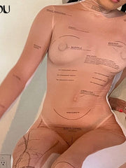 Load image into Gallery viewer, Long Sleeve Sheer Jumpsuit
