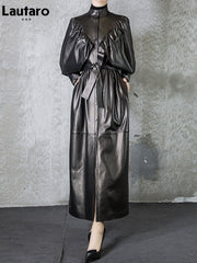 Load image into Gallery viewer, Faux Leather Trench Coat
