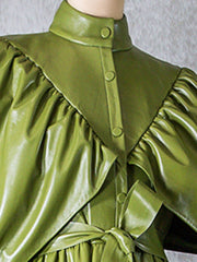 Load image into Gallery viewer, Faux Leather Trench Coat
