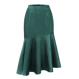 Satin Ruffled Skirt