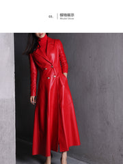 Load image into Gallery viewer, Long Faux Leather Trench Coat
