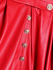Load image into Gallery viewer, Long Faux Leather Trench Coat
