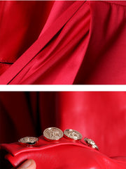 Load image into Gallery viewer, Long Faux Leather Trench Coat
