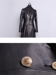 Load image into Gallery viewer, Long Faux Leather Trench Coat
