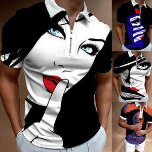 Cool Graphic Collar T-Shirt