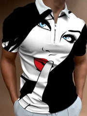 Load image into Gallery viewer, Cool Graphic Collar T-Shirt

