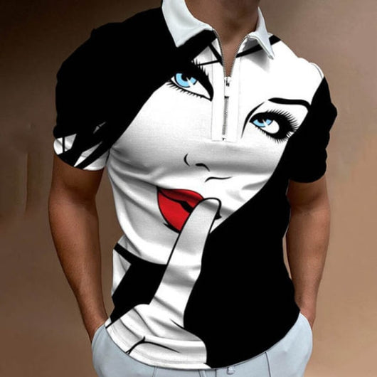 Cool Graphic Collar T-Shirt
