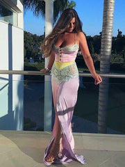 Load image into Gallery viewer, Lace Satin Dress
