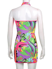 Load image into Gallery viewer, Colorful Halter Dress
