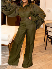 Load image into Gallery viewer, Long Lantern Sleeve Jumpsuit
