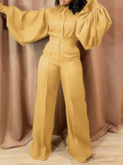 Load image into Gallery viewer, Long Lantern Sleeve Jumpsuit
