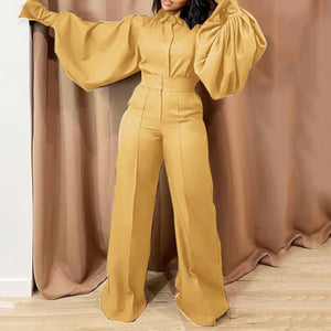 Long Lantern Sleeve Jumpsuit