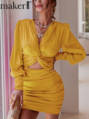 Load image into Gallery viewer, Ruched Satin Bodycon Dress
