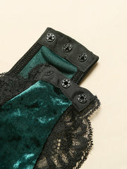 Load image into Gallery viewer, Lace Velvet Bodysuit
