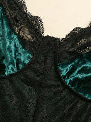 Load image into Gallery viewer, Lace Velvet Bodysuit
