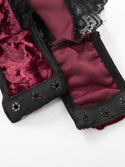 Load image into Gallery viewer, Lace Velvet Bodysuit
