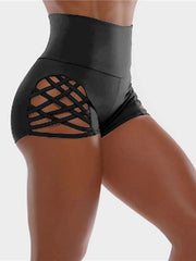 Load image into Gallery viewer, High Waist Hollow-out Shorts
