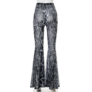 Flared Leg Sheer Pants