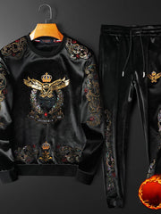 Load image into Gallery viewer, Embroidered Long Sleeve T-Shirt &amp; Pants
