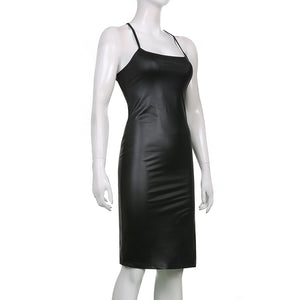 Faux Leather Dress