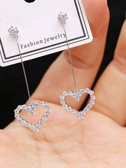 Load image into Gallery viewer, Rhinestone Heart Drop Earring
