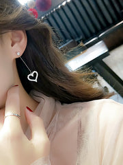 Load image into Gallery viewer, Rhinestone Heart Drop Earring
