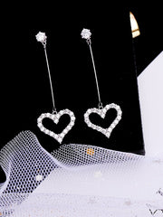 Load image into Gallery viewer, Rhinestone Heart Drop Earring
