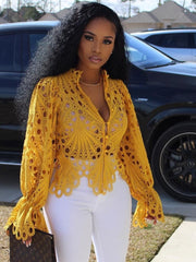 Load image into Gallery viewer, Hollow Out Lace Shirt
