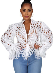 Load image into Gallery viewer, Hollow Out Lace Shirt
