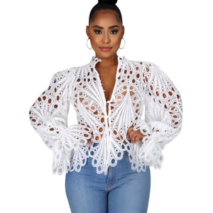 Hollow Out Lace Shirt