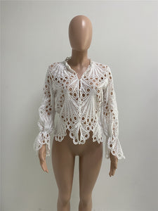 Hollow Out Lace Shirt