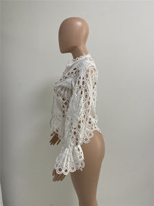 Hollow Out Lace Shirt