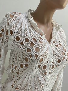 Hollow Out Lace Shirt