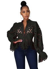 Load image into Gallery viewer, Hollow Out Lace Shirt
