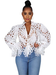 Load image into Gallery viewer, Hollow Out Lace Shirt
