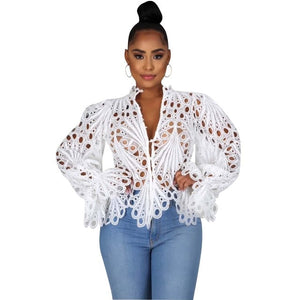 Hollow Out Lace Shirt