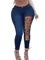 Load image into Gallery viewer, Asymmetric Lace Up Jeans
