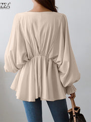 Load image into Gallery viewer, Long Sleeve Ruffle Blouse
