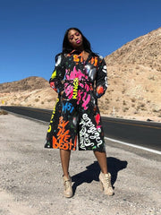 Load image into Gallery viewer, Graffiti Long Sleeve Coat
