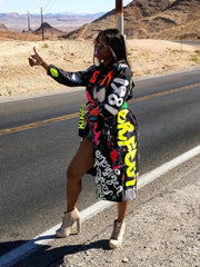 Load image into Gallery viewer, Graffiti Long Sleeve Coat
