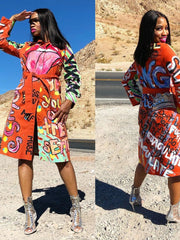 Load image into Gallery viewer, Graffiti Long Sleeve Coat
