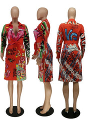 Load image into Gallery viewer, Graffiti Long Sleeve Coat
