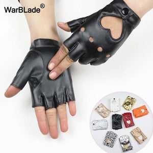 Faux Leather Half Finger Gloves